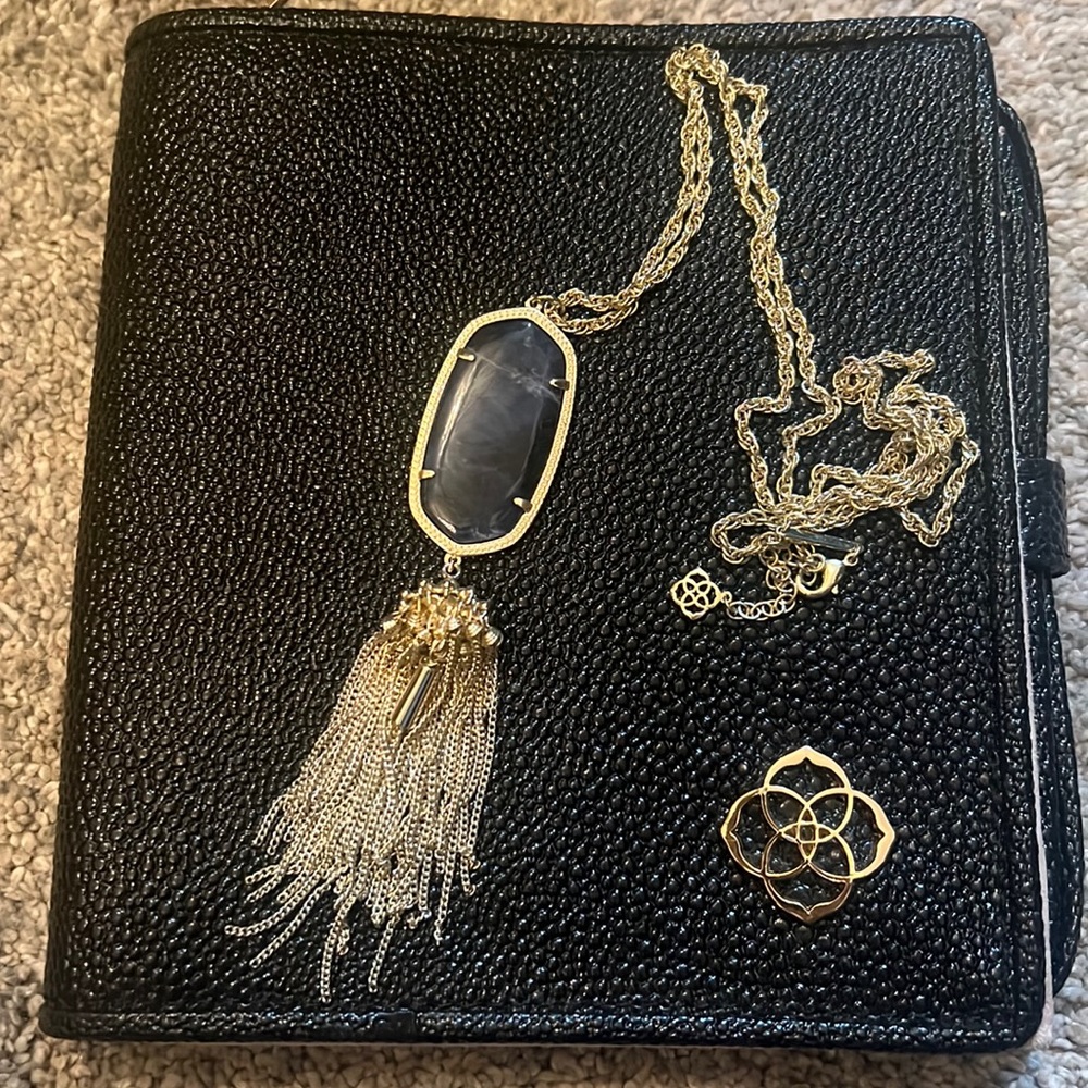 Kendra scott navy cat eye rayne (gold)